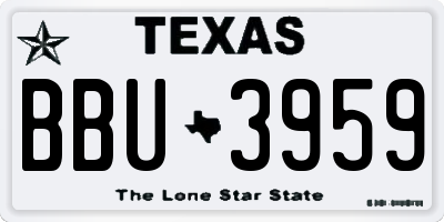 TX license plate BBU3959