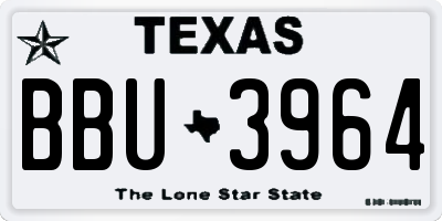 TX license plate BBU3964