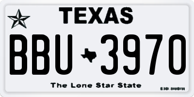 TX license plate BBU3970