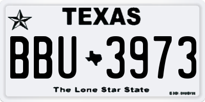 TX license plate BBU3973
