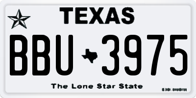 TX license plate BBU3975