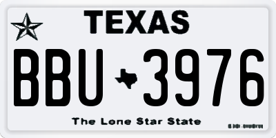TX license plate BBU3976