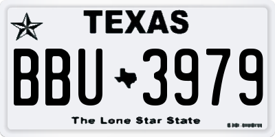 TX license plate BBU3979