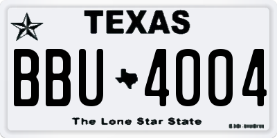 TX license plate BBU4004