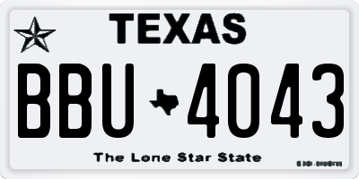 TX license plate BBU4043