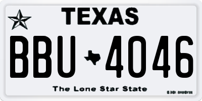 TX license plate BBU4046