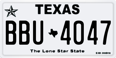 TX license plate BBU4047
