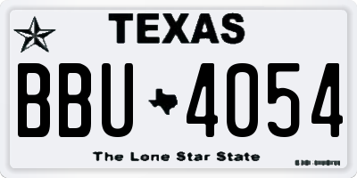 TX license plate BBU4054