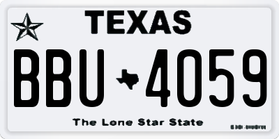 TX license plate BBU4059