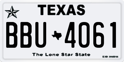 TX license plate BBU4061