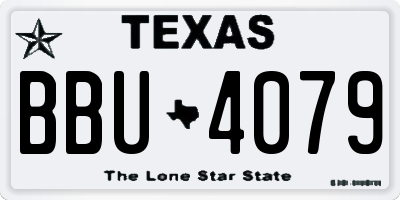 TX license plate BBU4079