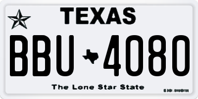 TX license plate BBU4080