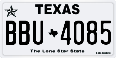 TX license plate BBU4085