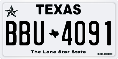 TX license plate BBU4091