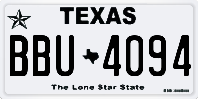 TX license plate BBU4094