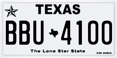 TX license plate BBU4100