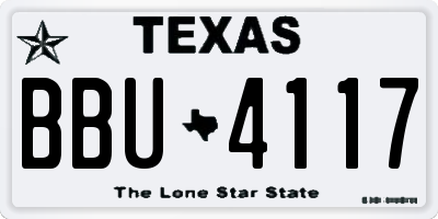 TX license plate BBU4117