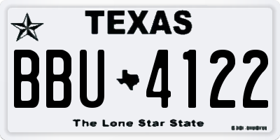 TX license plate BBU4122