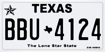 TX license plate BBU4124