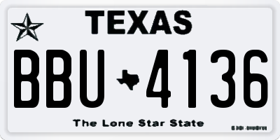 TX license plate BBU4136