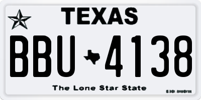TX license plate BBU4138