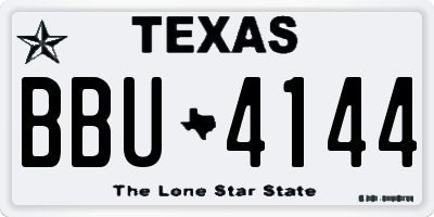 TX license plate BBU4144