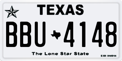 TX license plate BBU4148