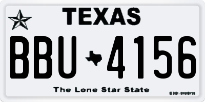 TX license plate BBU4156
