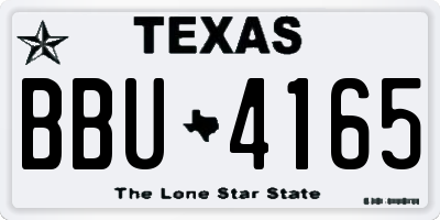 TX license plate BBU4165