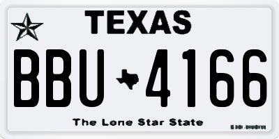TX license plate BBU4166