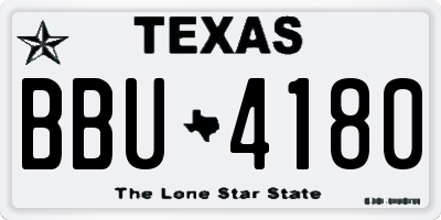 TX license plate BBU4180