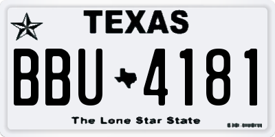 TX license plate BBU4181