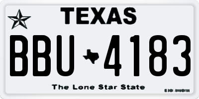 TX license plate BBU4183