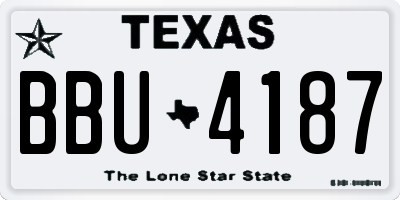 TX license plate BBU4187