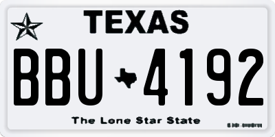 TX license plate BBU4192
