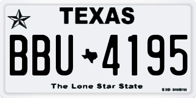 TX license plate BBU4195