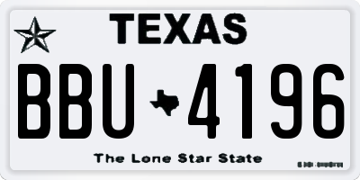 TX license plate BBU4196