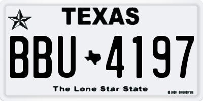 TX license plate BBU4197