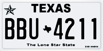 TX license plate BBU4211