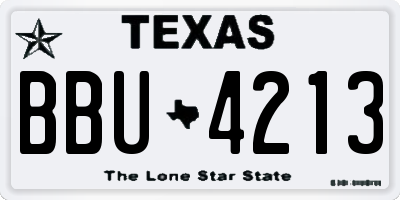 TX license plate BBU4213