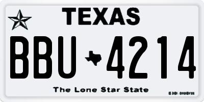TX license plate BBU4214