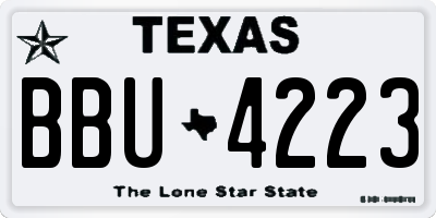 TX license plate BBU4223