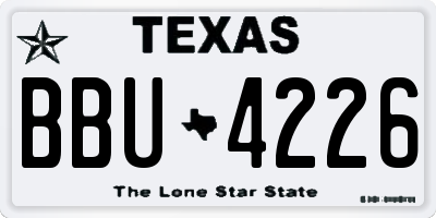 TX license plate BBU4226