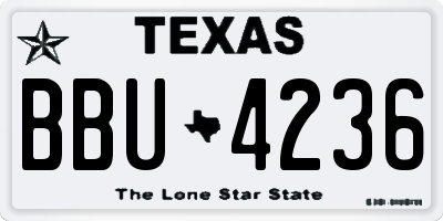 TX license plate BBU4236