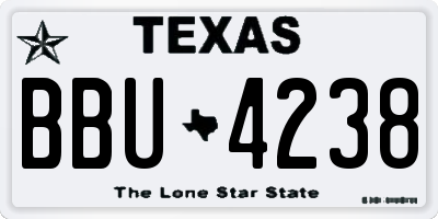 TX license plate BBU4238