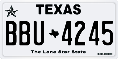 TX license plate BBU4245
