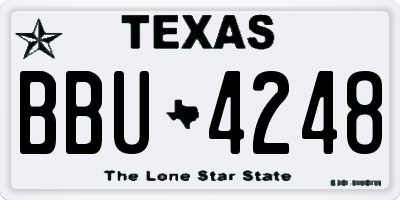 TX license plate BBU4248