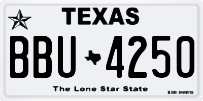 TX license plate BBU4250