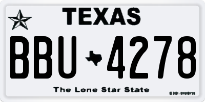 TX license plate BBU4278