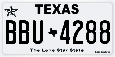 TX license plate BBU4288